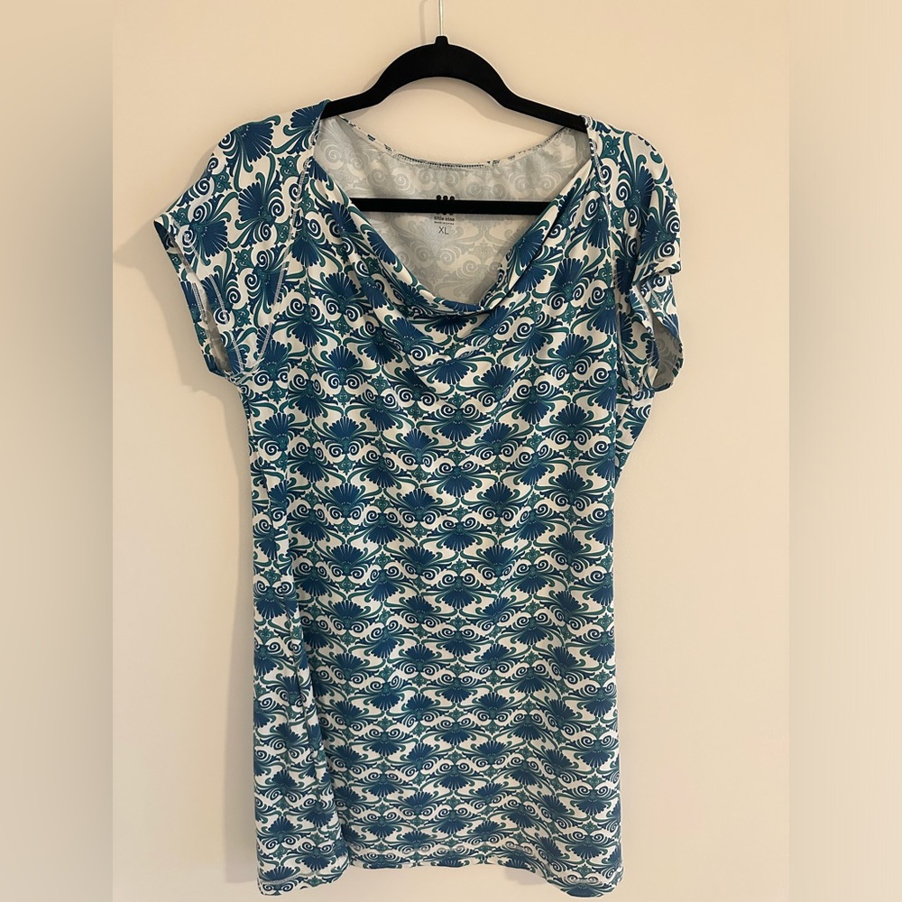 Title Nine jersey knit cowl neck printed dress size XL
